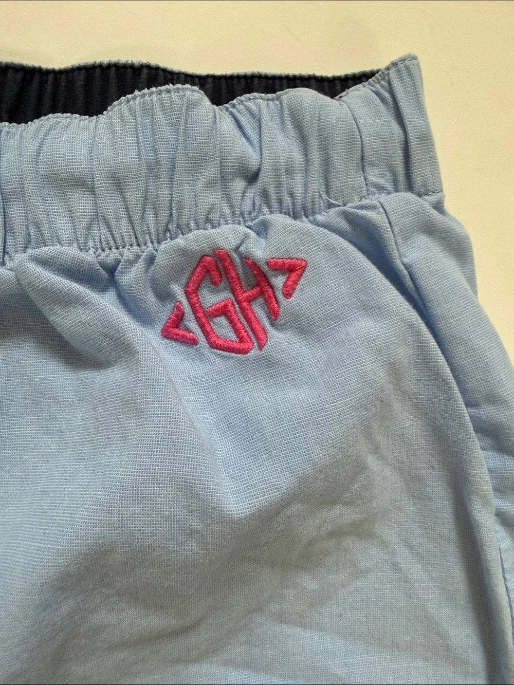 Gilly Hicks Light Blue Lounge Shorts with Navy Trim